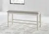 Ashley Furniture D642-09 Robbinsdale - Dbl Counter Height Upholstered Dining Bench - Antique White