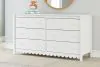 Ashley Furniture EB1810-231 Hallityn - Six Drawer Dresser - White
