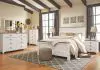 Ashley Furniture B267/31/36/46/57/54/98 Willowton - 6 Pc. - Dresser, Mirror, Chest, Queen Panel Bed - Whitewash