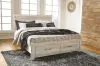 Ashley Furniture B331/31/36/58/56S/95/91(2)/B100-14 Ashley Furniture B331/31/36/58/56S/95/91(2)/B100-14 Bellaby - 8 Pc. - Dresser, Mirror, King Platform Bed with 2 Storage Drawers, 2 Nightstands - Whitewash
