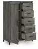 Ashley Furniture B4480/21/26/48/85/84/50/B100-12 Frandern - 7 Pc. - Dresser, Mirror, Dressing Chest, Full Bookcase Panel Bed With Storage - Gray
