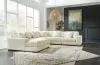 Ashley Furniture 21104S6 Ashley Furniture 21104S6 Lindyn - Left Arm Facing Corner Chaise 5 Pc Sectional - Ivory