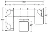 Jackson Furniture Industries 4043/30/62/76/28-19 Royce - 3 Piece Sectional With Cocktail Ottoman (RSF Chaise) - Light Brown