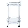 CoasterEveryday 181367 Chrissy - Round Glass Shelf Metal Bar Cart - Chrome