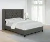 CoasterEssence 301405KE Bancroft - Upholstered Eastern King Wingback Bed - Gray