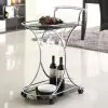 CoasterEveryday 910001 Elfman - 2-Tier Glass Shelf Metal Bar Cart - Black And Chrome