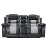 New Classic U7005-25-BKG New Classic U7005-25-BKG Nikko - Console Loveseat With Dual Recliners - Black / Gray