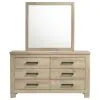 Coaster Fine Furniture 225103M Oakglen - 6-Drawer Bedroom Dresser And Mirror - Weathered Oak