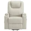 Coaster Fine Furniture 609477P Armstrong - Upholstered Power Lift Massage Recliner - Ivory