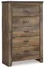 Ashley Furniture B446-46 Trinell - Five Drawer Chest - Brown
