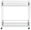 Ashley Furniture A4000501 Chaseton - Bar Cart - Clear / Silver Finish