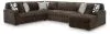 Ashley Furniture 98104S3 Ashley Furniture 98104S3 Midnight-Madness - 4-Piece Sectional With RAF Corner Chaise - Chocolate