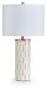 Ashley Furniture L235954 Faridworth - Poly Table Lamp - White / Gold Finish