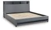 Ashley Furniture PCB2721B21 Verishaw - King Upholstered Bed With Wireless Audio - Gray