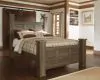 Ashley Furniture B251B3 Juararo - Queen Poster Bed - Dark Brown