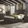 Liberty Furniture 759-BR-K2SDMN Liberty Furniture 759-BR-K2SDMN Thornwood Hills - 4 Piece Bedroom Set (King Two Sided Storage Bed, Dresser & Mirror, Nightstand) - Rock Beaten Brown