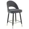 CoasterEssence 192549 Lindsey - Velvet Upholstered Counter Chair (Set of 2) - Gray