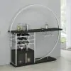 Coaster Fine Furniture 182799 Risley - 2-Door Circular LED Home Bar Cabinet - Dark Charcoal