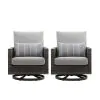 New Classic G2746-21S Bungalow - Patio Swivel Club Chair With Accent Pillow (Set of 2) - Gray