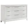Coaster Fine Furniture 224961KW-S4 Marmore - 4 Piece California King Bedroom Set - White