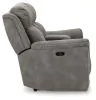 Ashley Furniture 5930118 Next-Gen Durapella - Power Reclining Loveseat with Console/Adj Hdrst - Slate
