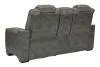 Ashley Furniture 2200418 Next-Gen Durapella - Power Reclining Loveseat with Console/Adj Headrest - Slate