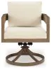 Ashley Furniture P671-602A Serene Bay - Swivel Chair With Cushion (Set of 2) - Dark Brown / White