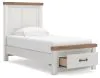 Ashley Furniture B4615B5 Ashley Furniture B4615B5 Savonport - Twin Panel Storage Bed With Storage Footboard - White / Brown