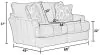 Jackson Furniture Industries 248202-1273/56-3073/56 Prato - Leather Loveseat - Putty