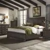 Liberty Furniture 759-BR-QSBDMN Liberty Furniture 759-BR-QSBDMN Thornwood Hills - 4 Piece Bedroom Set (Queen Storage Bed, Dresser & Mirror, Nightstand) - Rock Beaten Brown
