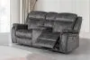 New Classic U456-25P1-SGY Park City - Console Loveseat With Power Footrest - Slate