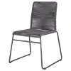 CoasterEssence 192062 Jerome - Woven Rope Stackable Side Chair (Set of 2) - Charcoal