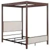 Coaster Fine Furniture 360331KE Zimmerlee - Metal Eastern King Canopy Bed - Rust Brown