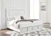 Ashley Furniture B822/31/36/57/54S/97 Ashley Furniture B822/31/36/57/54S/97 Chalanna - 5 Pc. - Dresser, Mirror, Queen Upholstered Storage Bed - White