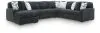 Ashley Furniture 98105S1 Ashley Furniture 98105S1 Midnight-Madness - 4-Piece Sectional With LAF Corner Chaise - Gunmetal