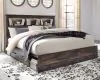 Ashley Furniture B211B52 Ashley Furniture B211B52 Drystan - King Bookcase Bed With 4 Storage Drawers - Brown / Beige