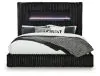 Ashley Furniture PCB620B2 Ashley Furniture PCB620B2 Tayleena - King Upholstered Bed With Fireplace And Wireless Audio - Black