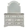 Liberty Furniture 244-BR-CKUBDMC Liberty Furniture 244-BR-CKUBDMC Magnolia Manor - 4 Piece Bedroom Set (California King Upholstered Bed, Dresser & Mirror, Chest) - White