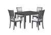 New Classic D1701-548-GRY Gia - 5 Piece Rectangle Dining Set (Table & 4 Chairs) - Gray