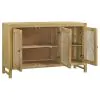 CoasterEssence 953556 Zamora - 3-Door Wood Accent Cabinet With Woven Cane - Natural