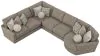 Jackson Furniture Industries 3145/63/59/31/96-28 Turner - 5 Piece Sectional With RSF Cuddler - Mushroom
