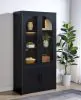 Coaster Fine Furniture 950432 Riva - 4-Door Tall Accent Display Cabinet LED Lighting - Black