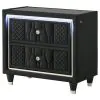 Coaster Fine Furniture 223162 Lorient - 2-Drawer LED Nightstand With USB - Black