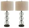 Ashley Furniture L431604 Airbal - Glass Table Lamp (Set of 2) - Clear / Black