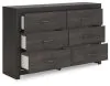 Ashley Furniture PCB2108-31 Hollivern - Six Drawer Dresser - Dark Gray
