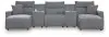 Ashley Furniture 65906S16 Ashley Furniture 65906S16 Modmax II - 5-Piece Power Reclining Sectional With Double Chaise And 2 Consoles - Salt And Pepper