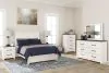 Ashley Furniture B1190/31/36/44/55/86 Gerridan - 5 Pc. - Dresser, Mirror, Chest, Full Panel Bed - White / Gray