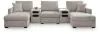 Benchcraft® 68605S43 Benchcraft® 68605S43 ModMax Luxe - 5-Piece Double Chaise Sectional With Audio Consoles - Flint