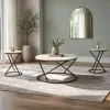 New Classic T1811-3P-WHT Emery - 3 Piece Occasional Set (1 Coffee & 2 End Tables) - White / Black