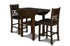 New Classic D1701-42S-BRN New Classic D1701-42S-BRN Gia - 3 Piece Dining Set (Counter Drop Leaf Table & 2 Chairs) Faux Leather - Brown